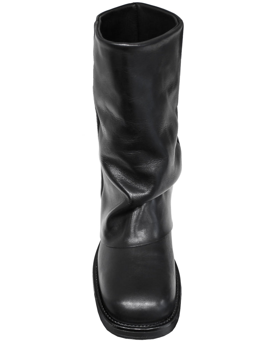Achimlt Stivali Donna Invernali Alti A Punta – Gamba Larga, Tacco A Blocco, Pelle Con Risvolto E Fibbia, Eleganti Per Autunno E Inverno