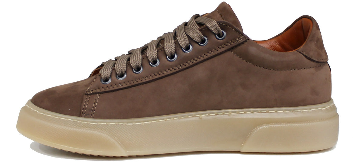 Scarpe Sportive Scarpe Gomma Alta Uomo SNEAKER UOMO NABUK MARRONE