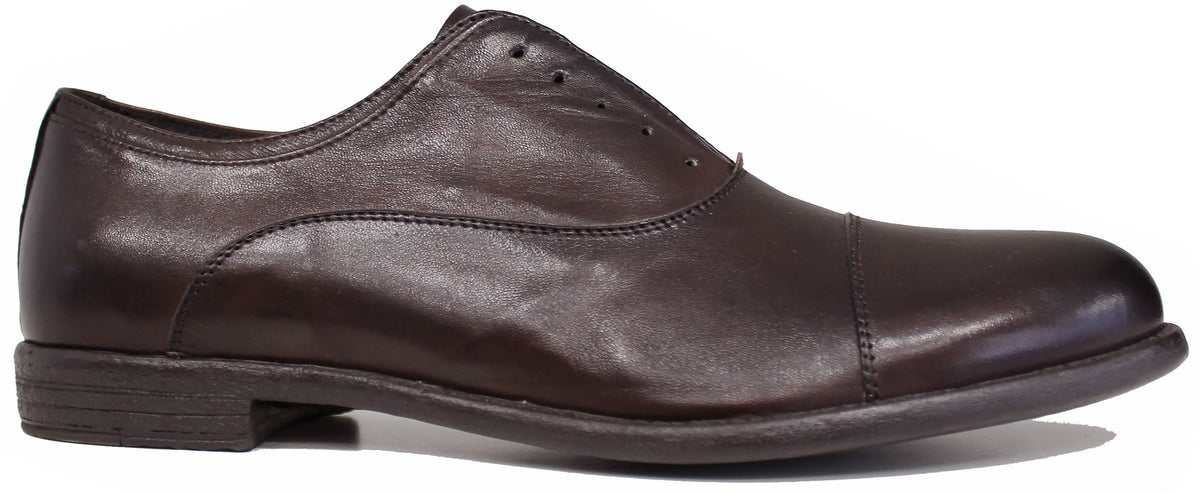 Scarpe Nere Derby Uomo Senza Lacci OXFORD SENZA LACCI PELLE TESTA