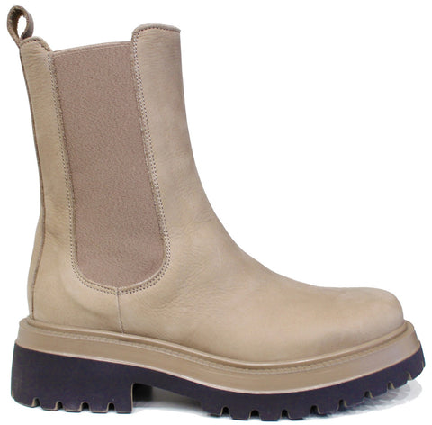 scarpe donna di tendenza stivaletti beatles beige tortora in vera pelle con elastici laterali in tinta marchio crown beatles nc18 malto chelsea boots stile casual eleganti sportivi con punta rotonda suola carrarmato flessibile calzature artigianali online 100% made in italy comode con negozio a civitanova marche collezione moda spedizioni in tutta Italia pagamento alla consegna
