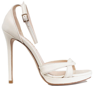 Sandali Tacco Alto Sandalo Elegante Bianco SANDALO DONNA ACS PELLE
