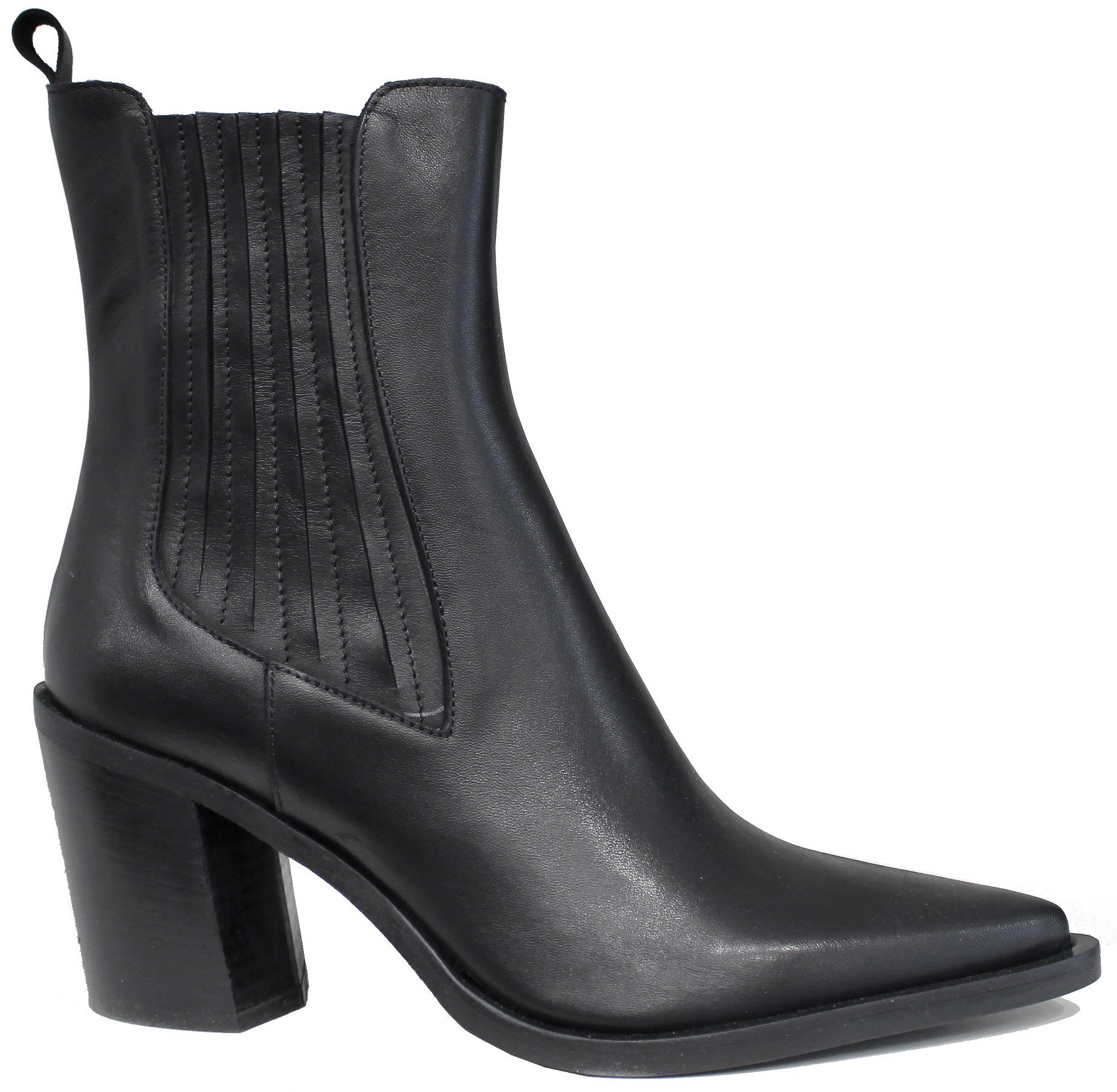Chika 10 Stivaletto Donna Con Canna Rugata E Catene - Nero, Materiale Tessile E Sintetico, Suola Antiscivolo