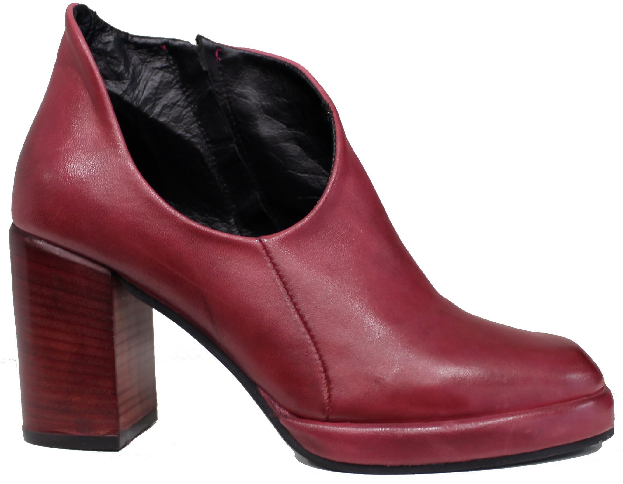 TRONCHETTO DONNA APERTO PELLE VINO| ACS Calzature Italiane