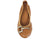 vista frontale scarpe donna di tendenza ballerine cuoio marroncine in vera pelle con morsetto fibbia oro crown minnie ga11944 stile casual eleganti con punta rotonda suola bassa flessibile e tacco interno calzature artigianali online 100% made in italy comode con negozio a civitanova marche collezione moda spedizioni in tutta Italia pagamento alla consegna