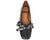 vista frontale scarpe donna di tendenza ballerine nere lucide eleganti a punta quadrata in vera pelle con fiocco e occhielli metallici argento marchio angel alarcon 25504 stile casual per ufficio con suola bassa flessibile e tacco quadrato calzature artigianali online comode con negozio a civitanova marche collezione moda spedizioni in tutta Italia pagamento alla consegna