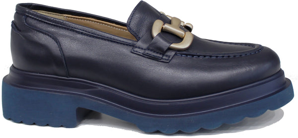 Mocassini Donna Marc Joseph New York Beverley Road – Pelle Blu Atlantico, Suola Sintetica, Taglia 39 EU