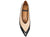 vista frontale dall'alto scarpe donna di tendenza decoltè a punta eleganti bicolore nere e beige con tacco comodo marchio angel alarcon 25537 calzature artigianali online comode con negozio a civitanova marche collezione moda spedizioni in tutta Italia pagamento alla consegna
