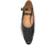 vista frontale dall'alto scarpe donna eleganti di tendenza decoltè nere a punta con cinturino sul collo del piede e tacco medio basso a rocchetto fibbia dorata marchio angel alarcon 25549 calzature artigianali online comode con negozio a civitanova marche collezione moda spedizioni in tutta Italia pagamento alla consegna