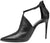 vista laterale scarpe donna di tendenza decoltè tronchetti a punta neri tacco alto a spillo eleganti in vera pelle con cinturino regolabile e cerniera marchio Gianmarco F. A0160 calzature artigianali Made in Italy online con negozio a civitanova marche collezione moda spedizioni in tutta Italia pagamento alla consegna