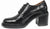 vista laterale scarpe donna tendenza lacci derby francesina tacco alto largo comodo elegante angel alarcon articolo 24597 in vera pelle lucida nera calzature artigianali online moda con negozio a civitanova marche spedizioni in tutta Italia e pagamento alla consegna