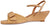 vista laterale scarpe donna di tendenza sandali zeppe comode in vera pelle beige cammello e rafia intrecciata con fiocco e tacco medio basso cinturino alla caviglia articolo angel alarcon 25102 calzature artigianali online con negozio a civitanova marche collezione moda spedizioni in tutta Italia pagamento alla consegna