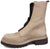 vista laterale scarpe donna di tendenza stivaletti anfibi beige grigio sabbia in camoscio vera pelle marchio crown 47 new zip gigante nabuk con cerniera nera grande stile casual eleganti sportivi con punta rotonda suola carrarmato comoda e flessibile calzature artigianali online 100% made in italy comode con negozio a civitanova marche collezione moda spedizioni in tutta Italia pagamento alla consegna