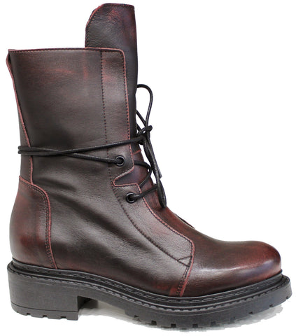 scarpe donna di tendenza anfibi rosso bordò con lacci in vera pelle spazzolata con suola carrarmato alta e cerniera laterale marchio matisse ma977 stile casual eleganti sportivi con punta rotonda calzature artigianali online 100% made in italy comode con negozio a civitanova marche collezione moda spedizioni in tutta Italia pagamento alla consegna