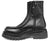 vista laterale scarpe donna di tendenza anfibi stivaletti neri con elastico laterale e cerniera in vera pelle marchio crown BB 20 NC stile casual eleganti sportivi con cucitura mocassino paraboot e punta rotonda suola carrarmato flessibile calzature artigianali online 100% made in italy comode con negozio a civitanova marche collezione moda spedizioni in tutta Italia pagamento alla consegna