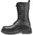 vista laterale scarpe donna di tendenza anfibi neri con lacci in vera pelle con suola carrarmato alta e cerniera marchio crown 1501 11f stile casual eleganti sportivi con punta rotonda calzature artigianali online 100% made in italy comode con negozio a civitanova marche collezione moda spedizioni in tutta Italia pagamento alla consegna