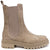 scarpe donna di tendenza stivaletti beatles beige tortora in camoscio con elastico laterale e cerniera in vera pelle marchio crown beatles nc18+zip chelsea boots taupe stile casual eleganti sportivi con punta rotonda suola carrarmato flessibile calzature artigianali online 100% made in italy comode con negozio a civitanova marche collezione moda spedizioni in tutta Italia pagamento alla consegna