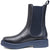 vista laterale scarpe donna di tendenza stivaletti beatles blu con elastici laterali in vera pelle marchio crown beatles nc18 chelsea boots stile casual eleganti sportivi con punta rotonda suola carrarmato flessibile calzature artigianali online 100% made in italy comode con negozio a civitanova marche collezione moda spedizioni in tutta Italia pagamento alla consegna