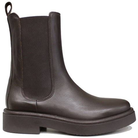 scarpe donna di tendenza stivaletti beatles marroni con elastici laterali in vera pelle testa di moro marchio crown beatles nc18 chelsea boots stile casual eleganti sportivi con punta rotonda suola carrarmato flessibile calzature artigianali online 100% made in italy comode con negozio a civitanova marche collezione moda spedizioni in tutta Italia pagamento alla consegna