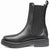 vista laterale scarpe donna di tendenza stivaletti beatles neri con elastici laterali in vera pelle marchio crown beatles nc18 chelsea boots stile casual eleganti sportivi con punta rotonda suola carrarmato flessibile calzature artigianali online 100% made in italy comode con negozio a civitanova marche collezione moda spedizioni in tutta Italia pagamento alla consegna