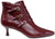 scarpe tendenza donna tronchetti a punta con tacchi bassi comodi a rocchetto in vera pelle lucida vernice rosso bordò e tre fibbie dorate con cerniera laterale articolo Gianmarco F. A033 calzature artigianali 100% Made in Italy online con negozio a civitanova marche moda autunno inverno spedizioni in tutta Italia con pagamento alla consegna 