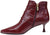 vista laterale scarpe tendenza donna tronchetti a punta con tacchi bassi comodi a rocchetto in vera pelle lucida vernice rosso bordò e tre fibbie dorate con cerniera laterale articolo Gianmarco F. A033 calzature artigianali 100% Made in Italy online con negozio a civitanova marche moda autunno inverno spedizioni in tutta Italia con pagamento alla consegna 