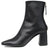 vista laterale scarpe tendenza donna tronchetti stivaletti eleganti con tacco medio alto e punta quadrata cerniera posteriore marchio angel alarcon articolo 24558 in vera pelle nera calzature artigianali moda online con negozio a civitanova marche spedizioni in tutta italia pagamento alla consegna