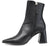 vista laterale scarpe tendenza donna tronchetti stivaletti eleganti con tacco medio alto e punta quadrata cerniera laterale marchio angel alarcon articolo 24566 in vera pelle nera calzature artigianali moda online con negozio a civitanova marche spedizioni in tutta Italia pagamento alla consegna