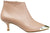 scarpe donna di tendenza tronchetti eleganti a punta in vera pelle rosa cipria con puntale in oro con tacco basso comodo suola vero cuoio e cerniera marchio Le Fabian 4160 calzature artigianali Made in Italy online con negozio a civitanova marche collezione moda spedizioni in tutta Italia pagamento alla consegna