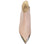 vista frontale scarpe donna di tendenza tronchetti eleganti a punta in vera pelle rosa cipria con puntale in oro con tacco basso comodo suola vero cuoio e cerniera marchio Le Fabian 4160 calzature artigianali Made in Italy online con negozio a civitanova marche collezione moda spedizioni in tutta Italia pagamento alla consegna