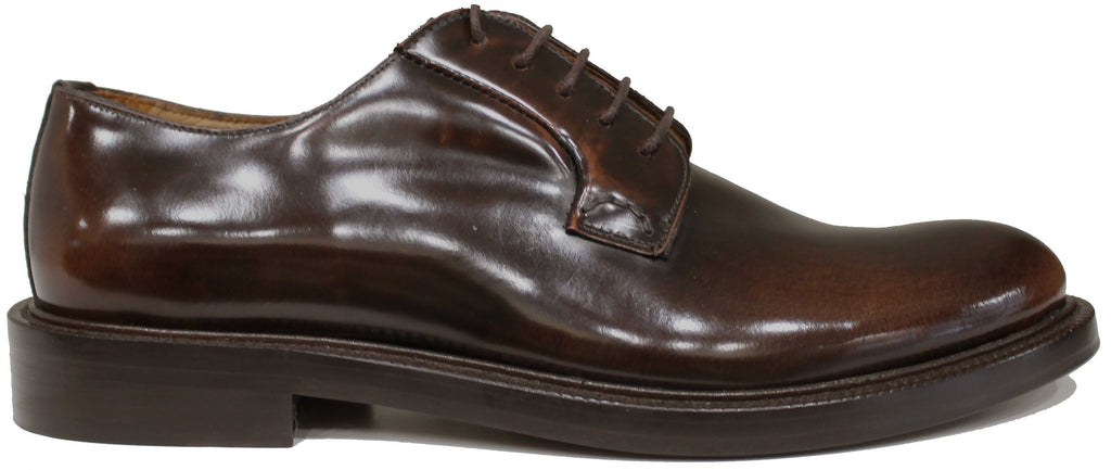 DERBY UOMO ACS PELLE LUCIDA COGNAC ACS Calzature Italiane