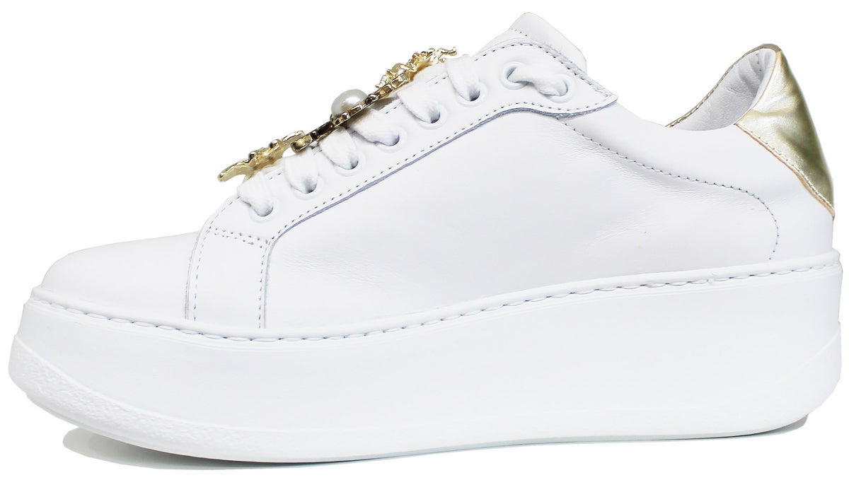 |SNEAKER DONNA API PELLE BIANCA| | ACS Calzature Italiane