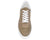 vista frontale dall'alto scarpe uomo tendenza sneaker basse casual eleganti sportive in vera pelle scamosciata taupe con dettagli martellati e pelle bianca con buchetti sulla punta suola alta rialzata articolo AR80-M calzature artigianali online 100% made in italy negozio a civitanova marche collezione moda soletta morbida estraibile per plantare spedizioni in tutta Italia pagamento alla consegna 