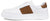 vista laterale scarpe uomo di tendenza sneaker casual eleganti per cerimonie tipo imitazione valentino in vera pelle bianca molto morbida con elastici laterali marrone caramello in tinta con riporto tallone dietro e suola in eva extralight alta rialzata calzature crown 1717 lacci calzature artigianali online 100% made in italy con negozio a civitanova marche collezione moda soletta estraibile per plantare spedizioni in tutta Italia pagamento alla consegna