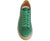 vista frontale scarpe uomo tendenza sneaker basse stile casual eleganti sportive in vera pelle verde acceso suola beige alta rialzata articolo 4190 calzature artigianali online 100% made in italy negozio a civitanova marche collezione moda soletta morbida estraibile per plantare spedizioni in tutta Italia pagamento alla consegna 