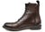 vista laterale scarpe uomo tendenza stivaletti anfibi marroni testa di moro eleganti in vera pelle con suola in gomma polacchini stringati guido ferri 1230 calzature artigianali online 100% made in italy negozio a civitanova marche collezione moda soletta morbida estraibile per plantare spedizioni in tutta Italia pagamento alla consegna 