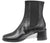 vista laterale scarpe donna di tendenza tronchetti neri stile beatles tacco largo in vera pelle articolo angel alarcon 25566 stivaletti eleganti con elastici calzature artigianali online con negozio a civitanova marche collezione moda spedizioni in tutta Italia pagamento alla consegna