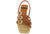 vista frontale dall'alto scarpe donna sandalo con punta quadrata tacco basso 2 cm fasciato con fibbie calzaturificio angel alarcon 24038 in vera pelle cammello marrone chiaro cuoio pellame molto morbido sottopiede molto morbido e cinturino elastico alla caviglia scarpe con negozio a civitanova marche collezione moda primavera estate calzature artigianali made in italy scarpe online spedizione in tutta italia pagamento alla consegna