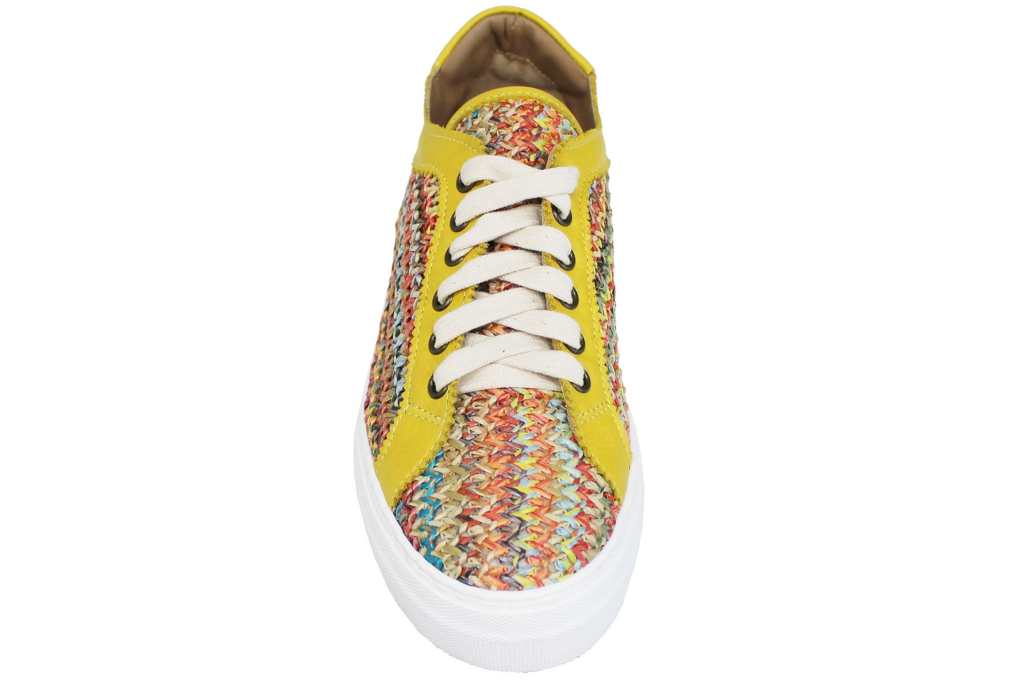 Sneakers donna artigianali vera pelle colore bianco inserti cuoio - Patty Shoes