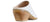 vista dietro posteriore del tacco scarpe donna tronchetto sabot a punta aperta dietro sul tallone iavarone ils 1281-1-p in vera pelle bianca e puntale in abs metallico color oro dorato pellame molto morbido con suola in gomma tacco 5 cm di forma squadrata 100% made in italy scarpe con negozio a civitanova marche collezione moda calzature artigianali made in italy scarpe online