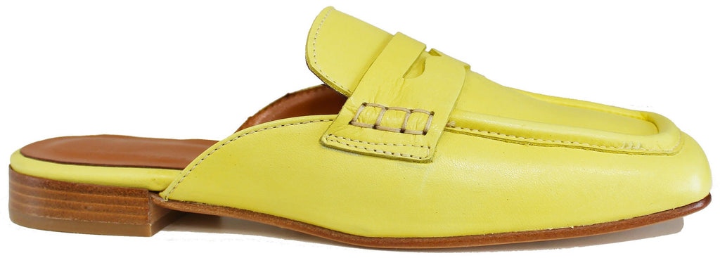 SABOT DONNA PUNTA QUADRATA PELLE GIALLA| ACS Calzature Italiane