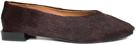 Ballerine donna color marrone testa di moro in vero cavallino, punta quadrata, suola flessibile e leggera, tacco basso quadrato, modello Angel Alarcon 26500, scarpe artigianali con negozio a Civitanova Marche