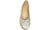 vista dall'alto ballerine donna oro platino con fiocchetto in vera pelle intrecciata, punta rotonda, suola flessibile e leggera, tacco basso, modello Greta Nari Aurora, scarpe artigianali 100% Made in Italy