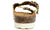 vista dietro ciabatte donna con suola anatomica tipo birkenstock color cuoio in camoscio vera pelle, doppia fascia con fibbie, punta rotonda, suola imbottita in memory, modello L'ARTIGIANO 1278-F440, calzature artigianali 100% Made in Italy