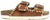 Ciabatte donna con suola anatomica tipo birkenstock color cuoio in camoscio vera pelle, doppia fascia con fibbie, punta rotonda, suola imbottita in memory, modello L'ARTIGIANO 1278-F440, calzature artigianali 100% Made in Italy