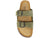 vista dall'alto ciabatta uomo doppia fibbia stile birkenstock color verde salvia in vera pelle scamosciata, punta rotonda, suola imbottita in memory morbidissima, modello L'ARTIGIANO 374-4000BK, calzature artigianali 100% Made in Italy con negozio a Civitanova Marche