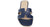 vista dall'alto ciabattina donna blu in vera pelle, con tacco comodo di 4cm, punta aperta quadrata, tomaia ad H tipo Hermes, articolo 3002, calzature artigianali 100% Made in Italy