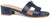 Ciabattina donna blu in vera pelle, con tacco comodo di 4cm, punta aperta quadrata, tomaia ad H tipo Hermes, articolo 3002, calzature artigianali 100% Made in Italy