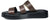 vista laterale ciabatte donna marroni stile platform in vera pelle, plantare in memory imbottito super comodo, punta quadrata, fasce stile gladiatore, fibbia dorata, calzature artigianali 100% Made in Italy, Francesco Brunelli AE6208