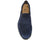 vista dall'alto mocassini uomo eleganti blu in camoscio vera pelle, suola in vero cuoio cucita, punta rotonda, modello GUIDO FERRI 6487, scarpe artigianali 100% Made in Italy con negozio a Civitanova
