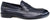 Mocassini uomo eleganti blu notte in vera pelle, punta rotonda grande, suola in vero cuoio cucita con mezza piantina in gomma antiscivolo, modello GUIDO FERRI 6648, scarpe artigianali 100% Made in Italy
